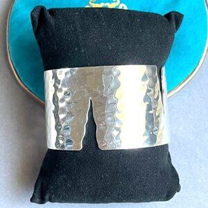 GIFT BAG INCL Rustic Cuff 2" Wide "Broken Wall" Cuff Bracelet Stainless/brass